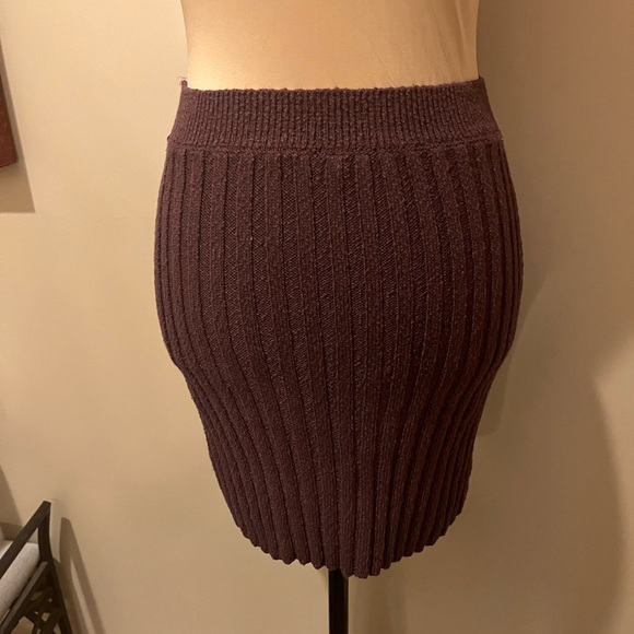 Free People Mod Wrap Skirt in Ribbed Knit Cotton Blend, size XS - Picture 2 of 5